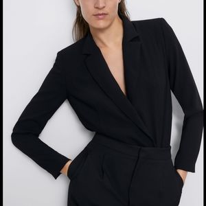 Zara black tuxedo bodysuit